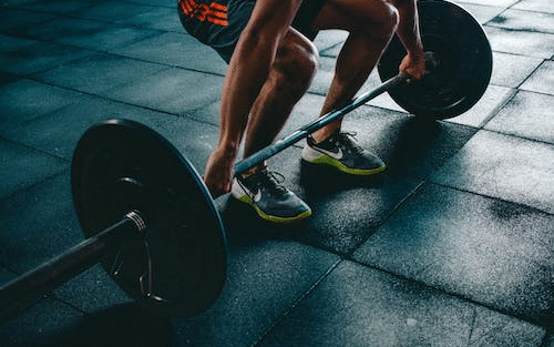 person lifting weights